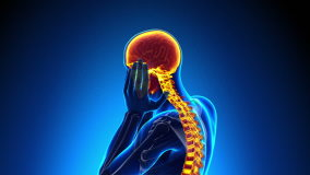 Head Pain / Headache - Male Hurt Backbone - Vertebrae Pain